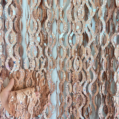 Metallic Tinsel Foil Fringe Curtain with Star