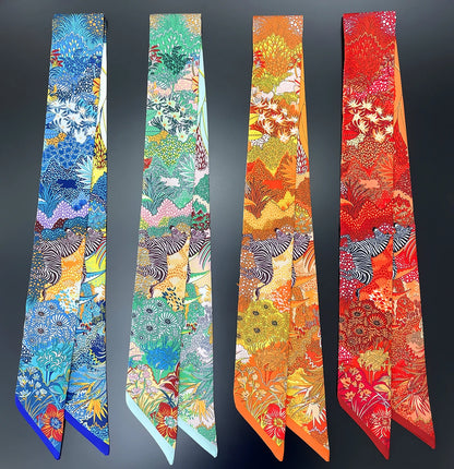 🧣 Glomexia Silk Print Hair Scarf – Elegant Women Fashion Wrap ✨