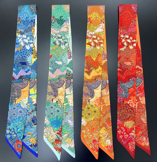 🧣 Glomexia Silk Print Hair Scarf – Elegant Women Fashion Wrap ✨