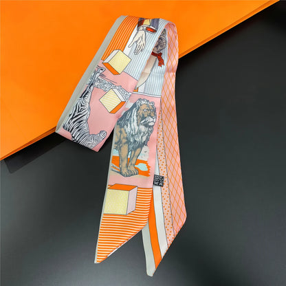 🧣 Glomexia Silk Print Hair Scarf – Elegant Women Fashion Wrap ✨
