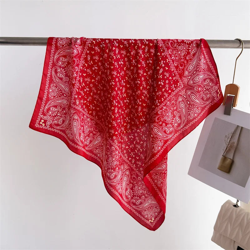 Women’s Luxury Floral Printed Silk Scarf