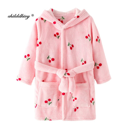 Premium Kids Flannel Hooded Pajama Robe (2–8Y)
