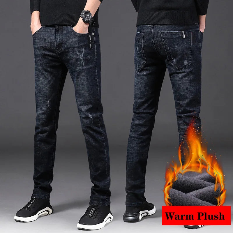👖🔥 Glomexia Men’s Winter Thermal Fleece Jeans