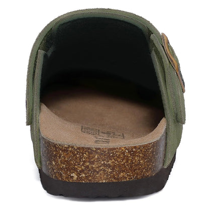 👡 Women’s Genuine Leather Cork Clogs ✨