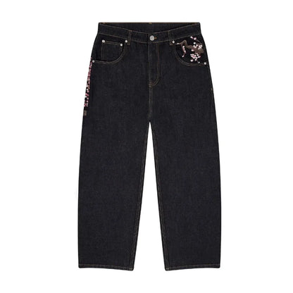 Plum Blossom Y2K Wide-Leg Jeans 🌸