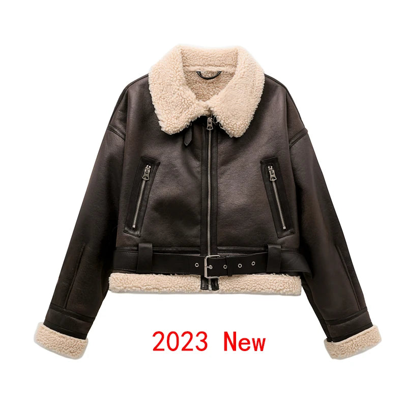 🧥 Women’s Thick Streetwear Jacket with Belt ✨