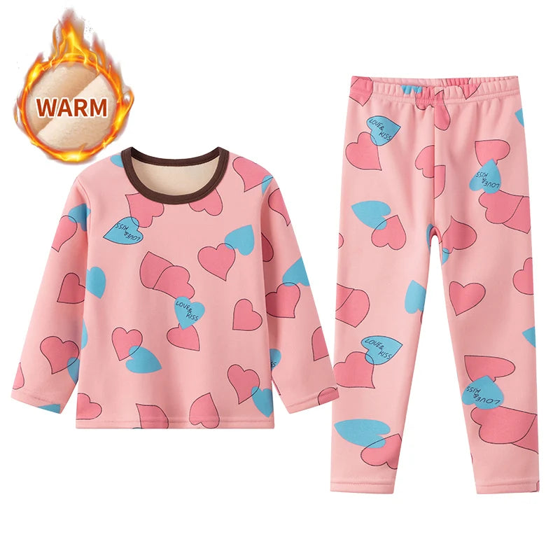 🧸 Kids Winter Print Pajama Set – Soft Full Sleeve Sleepwear