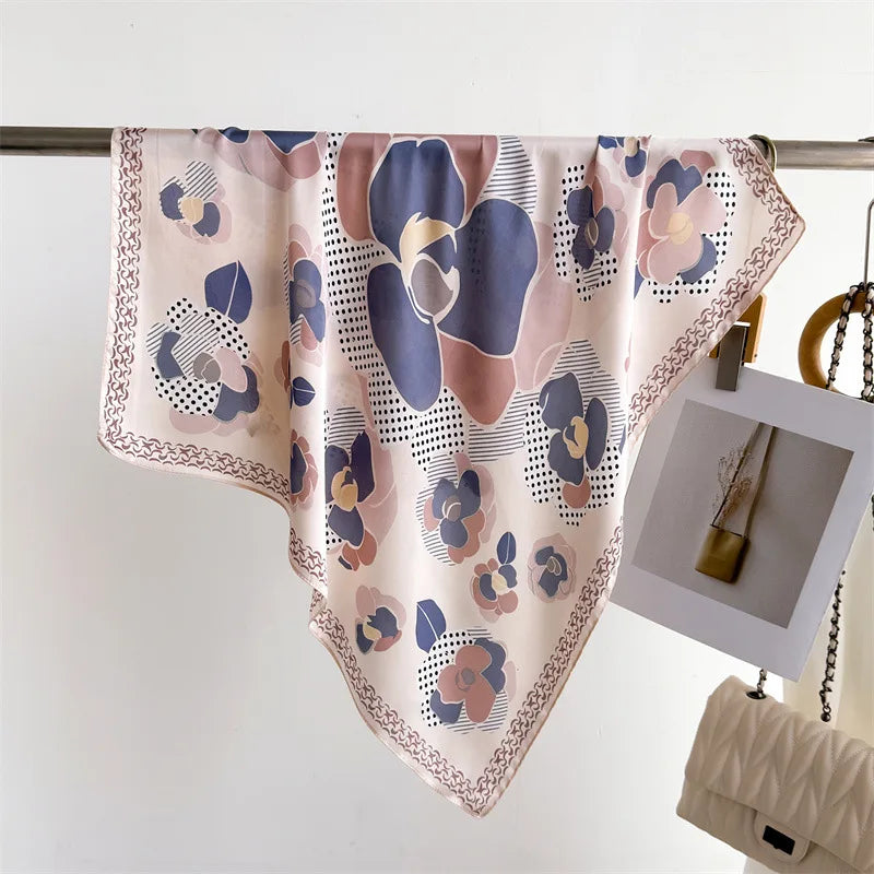 Women’s Luxury Floral Printed Silk Scarf