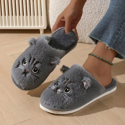 Plush Cat Winter Slippers 🐾❄️