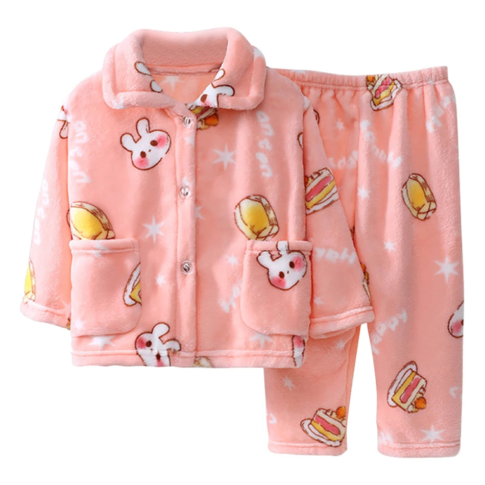 Premium Kids Coral Fleece Winter Pajama Set
