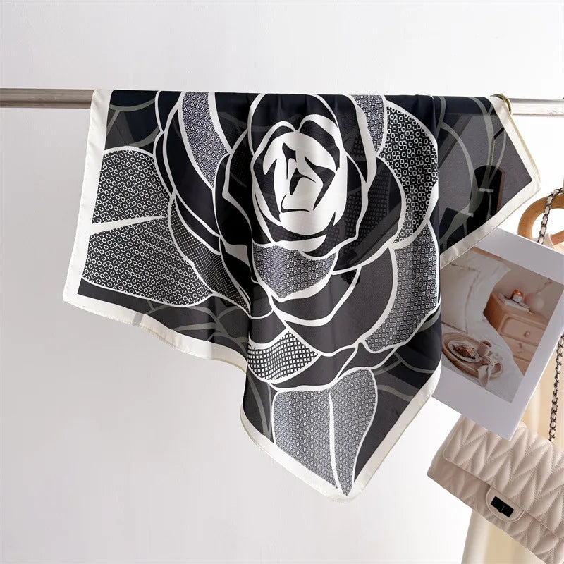 Women’s Luxury Floral Printed Silk Scarf