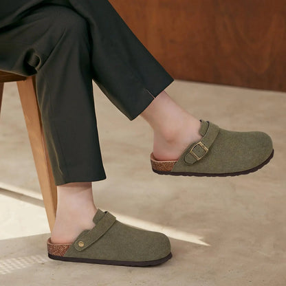 👡 Women’s Genuine Leather Cork Clogs ✨