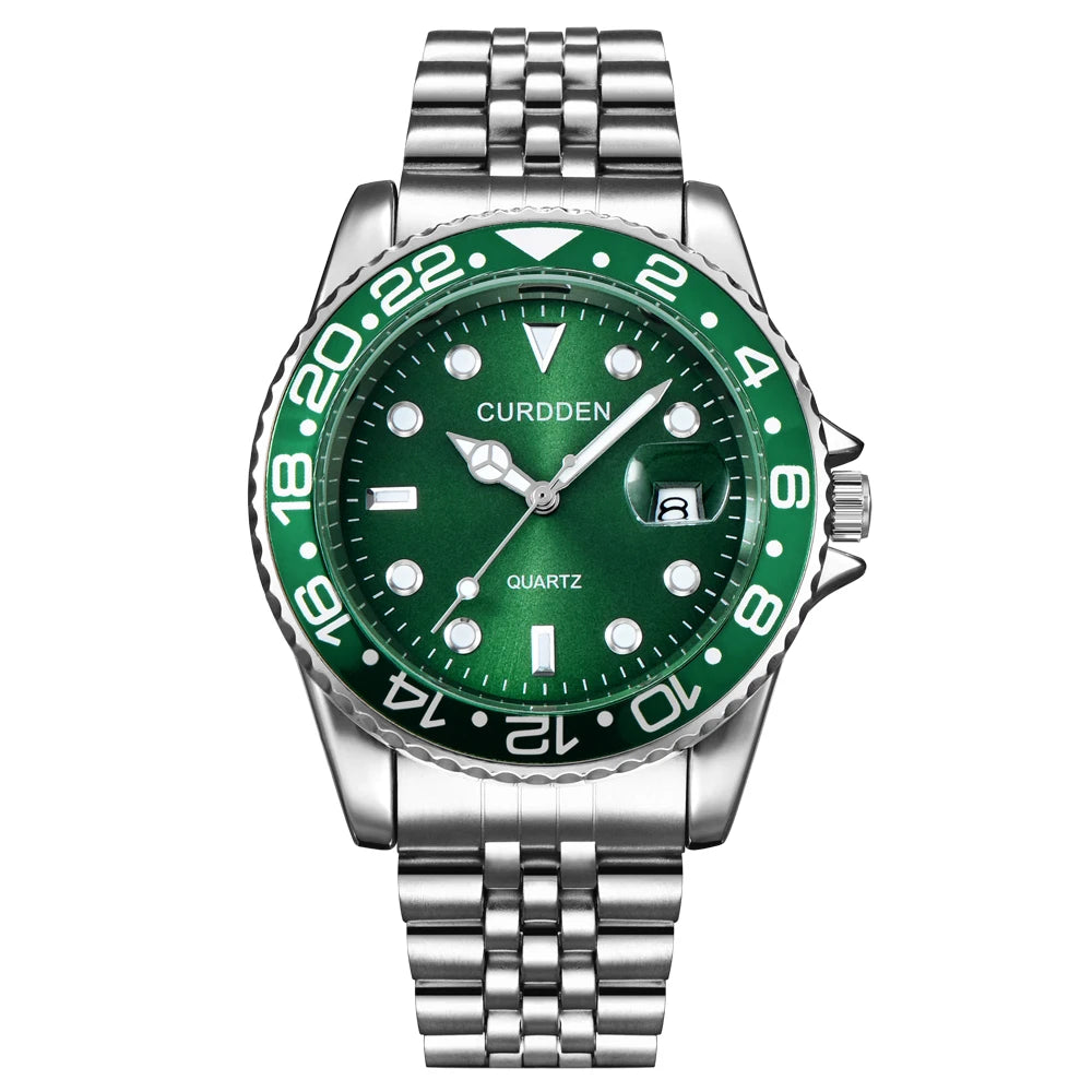 Glomexia Men’s Green Quartz Watch 💚