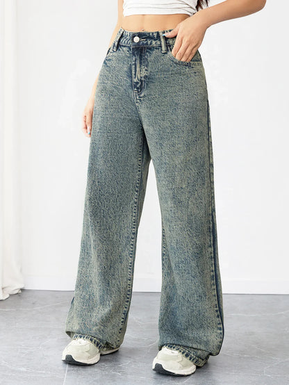 👖 Chic Wide-Leg Vintage Denim Jeans ✨