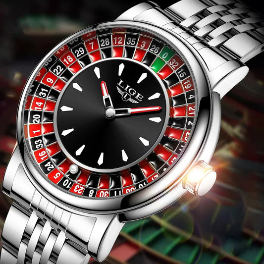 Glomexia Roulette Men Watch | Rotating Dial Waterproof
