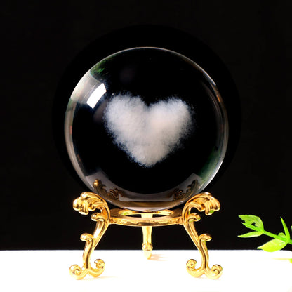 3D Solar System Crystal Ball with Stand