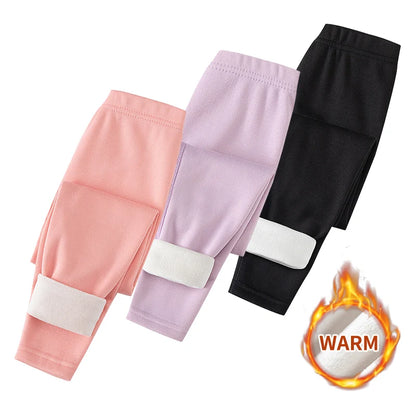 Premium Kids Winter Plush Warm Leggings – Thick & Comfortable (3/1Pc)