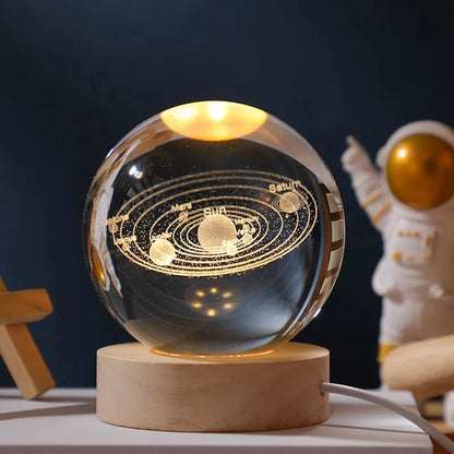 3D Moon Crystal Ball Night Light