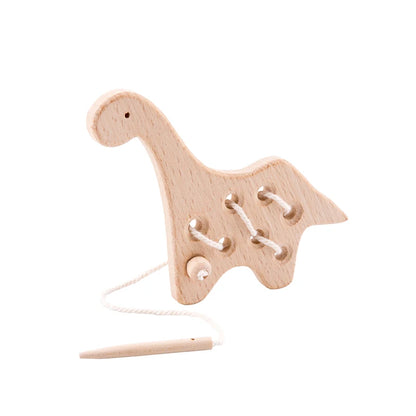 Wooden Animal Threading & Stacking Toy – Montessori Learning Set