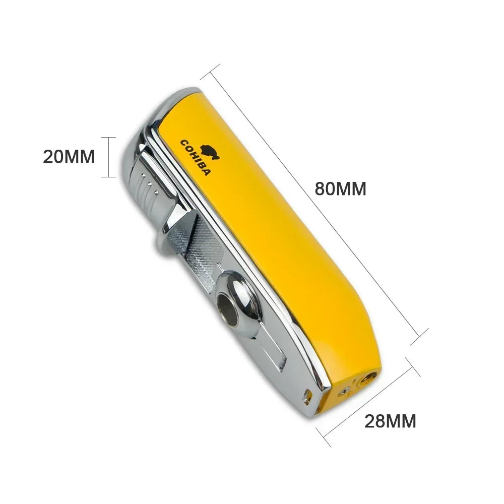 Premium Windproof Cigar Lighter with Triple Punch