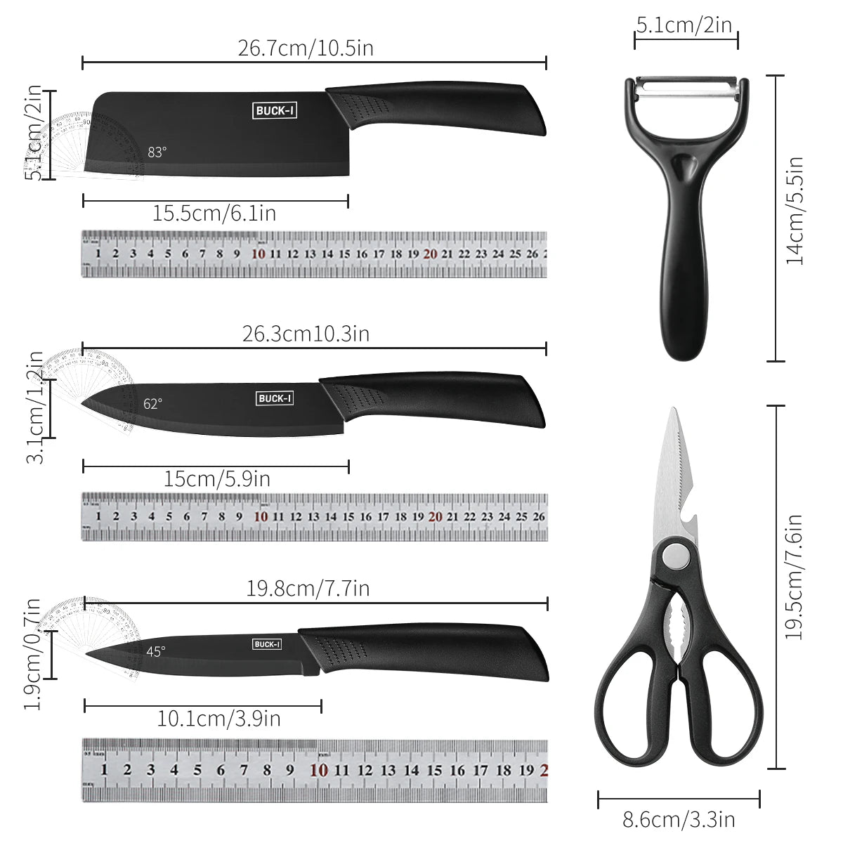 🔪 ✨ Glomexia Premium Knife Set (3–5 PCS)