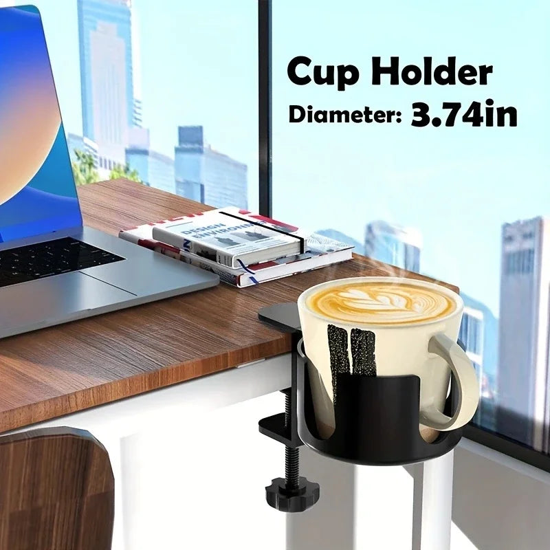 ☕ Metal Desktop Cup Holder – Stainless Steel Mug & Tumbler Stand ✨