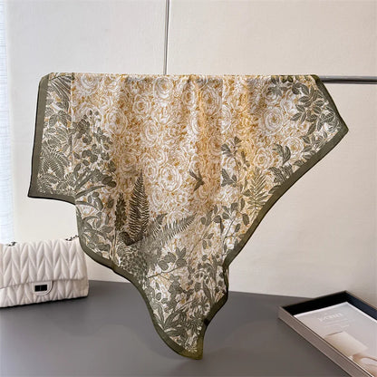 Women’s Luxury Floral Printed Silk Scarf