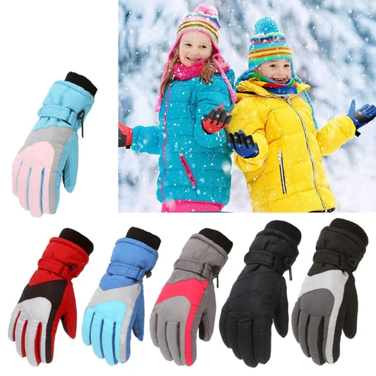 🧤 Kids Winter Snow Gloves – Waterproof Windproof Warm Ski Gloves
