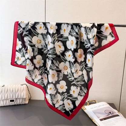 Women’s Luxury Floral Printed Silk Scarf