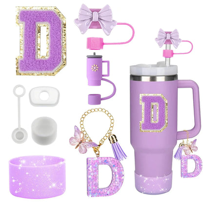 🥤 ✨ Glomexia 8-Piece Tumbler Accessories Set (Purple)