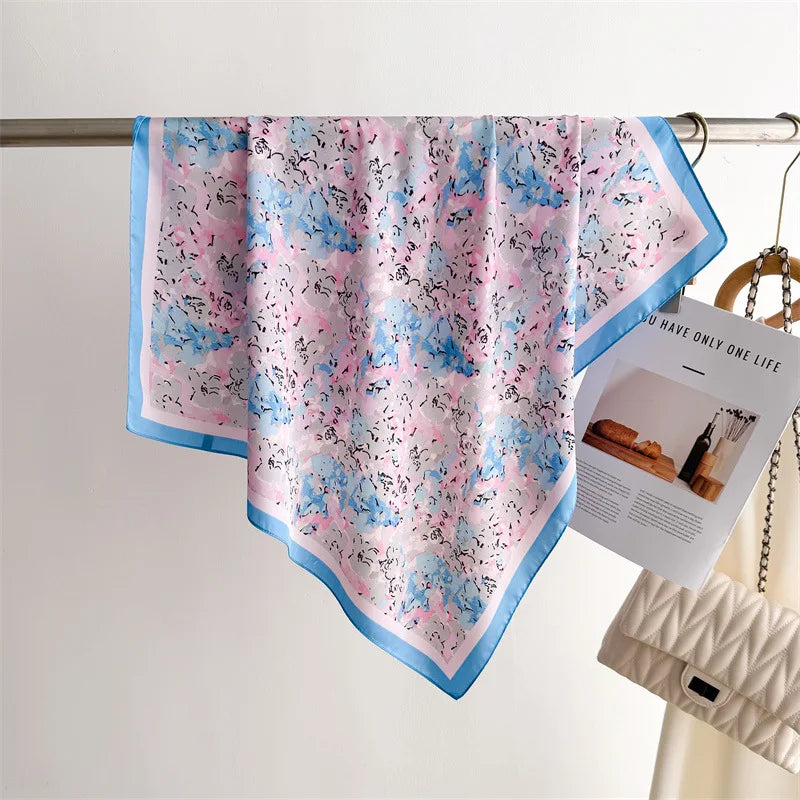 Women’s Luxury Floral Printed Silk Scarf