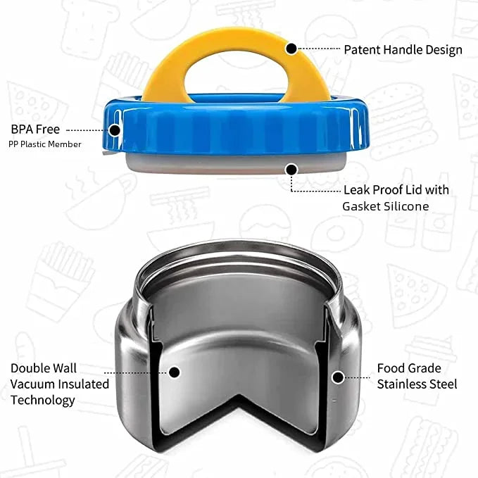 Insulated Food Jar 🥣 | Leakproof Stainless Steel Lunch Cup