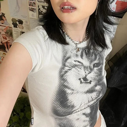 🌍 Glomexia – Women’s Animal Print Casual T-Shirt 🐾👕