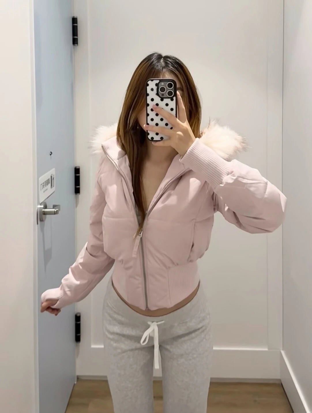 Rhinestone Hooded Crop Jacket
