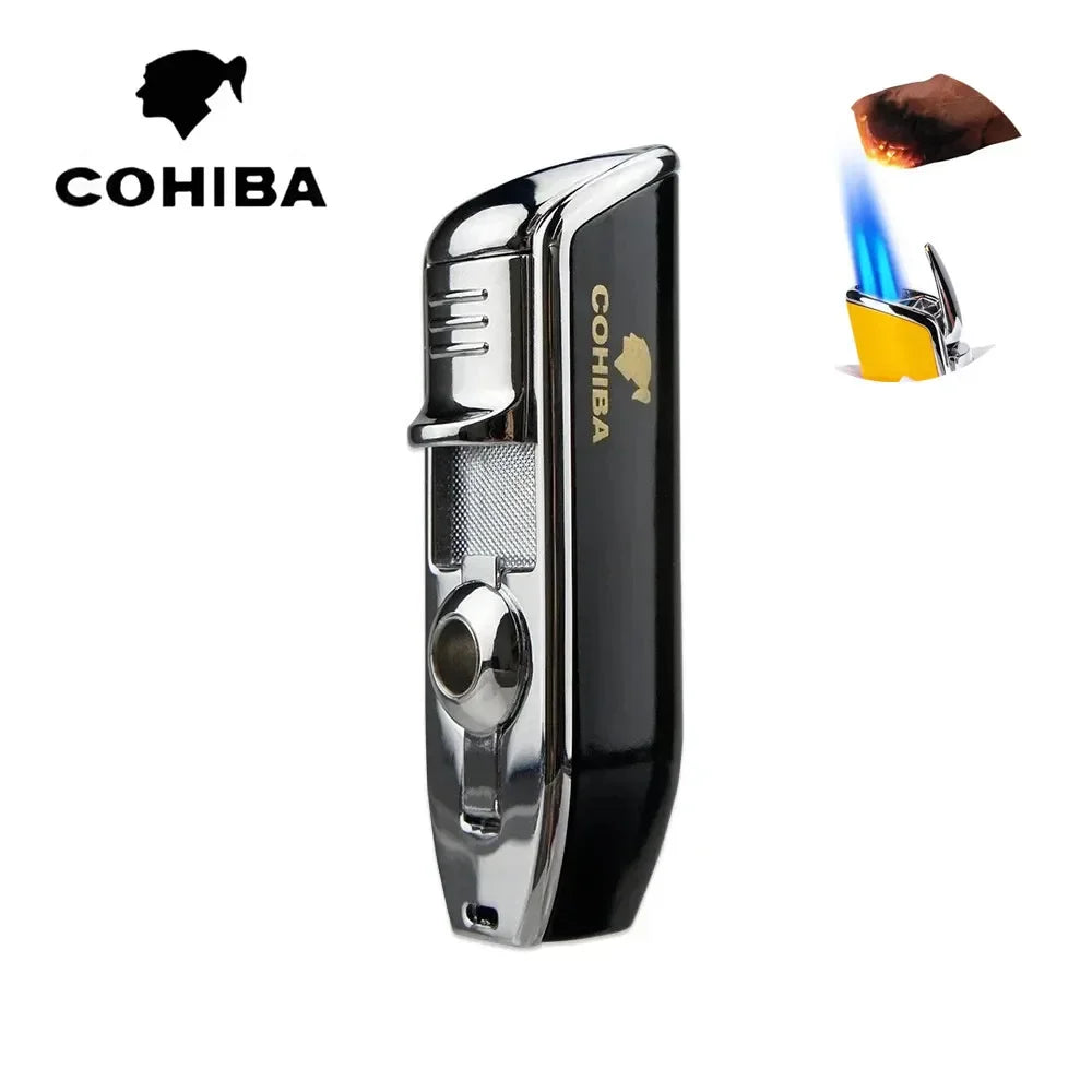 Premium Windproof Cigar Lighter with Triple Punch