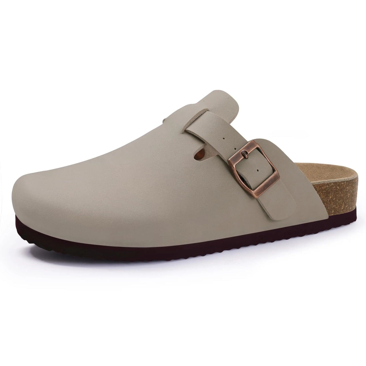 Women Suede Cork Mules 👡 | Arch Support Buckle Clogs