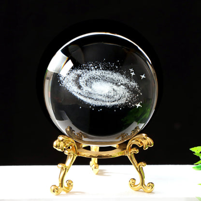 3D Solar System Crystal Ball with Stand