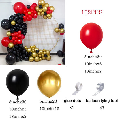 110pcs Red Black Balloon Arch Garland Kit – Party Decoration Set