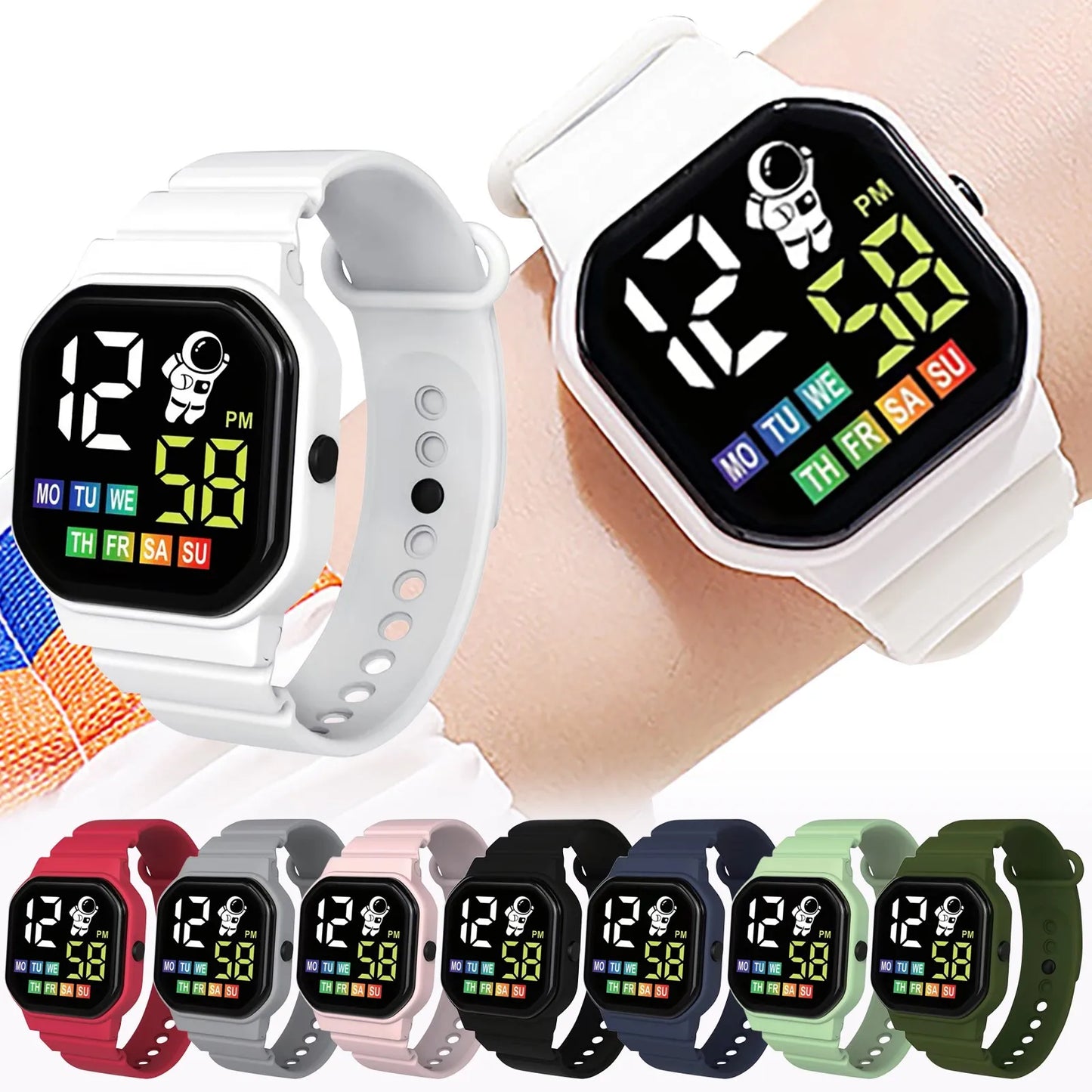 ⌚ Kids LED Smart Digital Watch – Waterproof Sports Style 💧✨