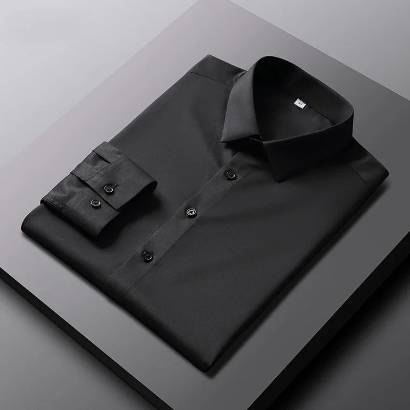Men’s Solid Long Sleeve Non-Iron Business Shirt