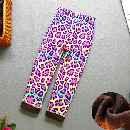 Premium Kids Winter Velvet Leggings – Thick Warm Cartoon Pants