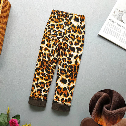 Premium Kids Winter Velvet Leggings – Thick Warm Cartoon Pants