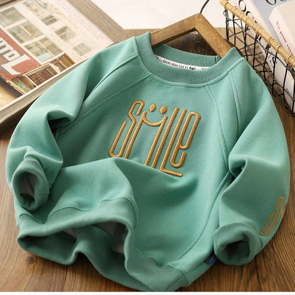 Premium Boys Letter Print Sweatshirt – Autumn Casual Wear (3-12Y)