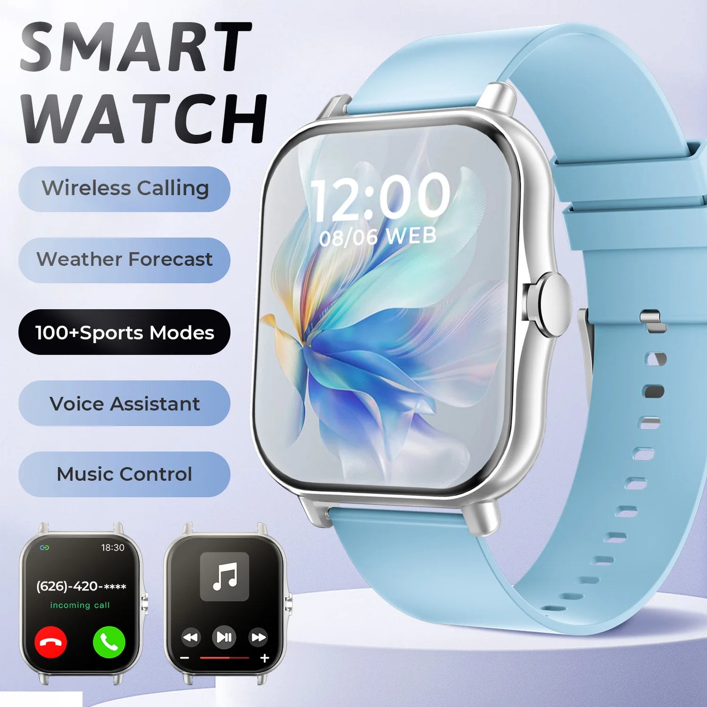 Bluetooth Call Smart Watch – 1.83” Touch Fitness Tracker