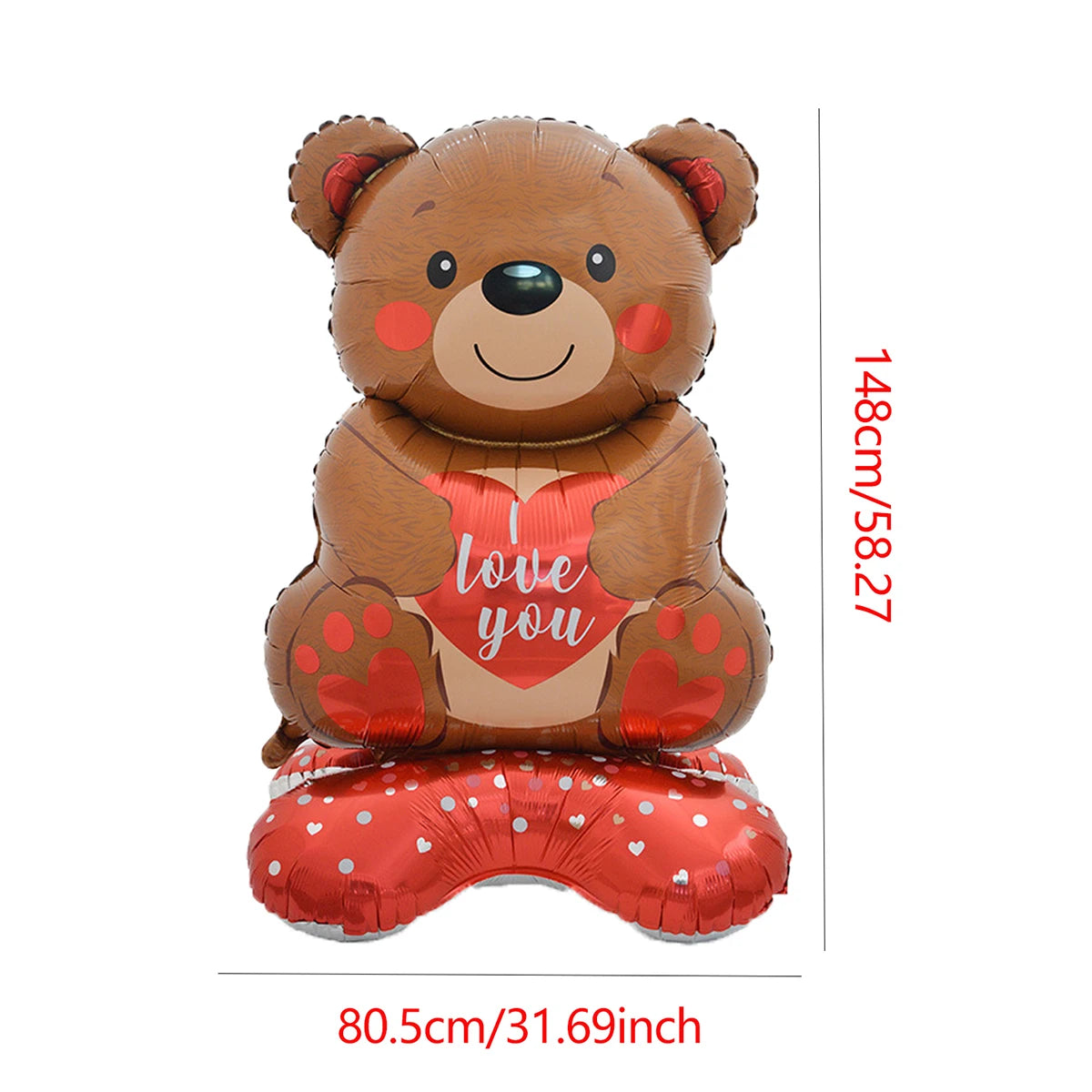 Large Kiss Me Love Heart Foil Balloon Stand