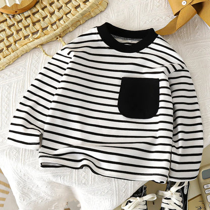 Kids Striped Sporty Long Sleeve Tee ⚡👦👧
