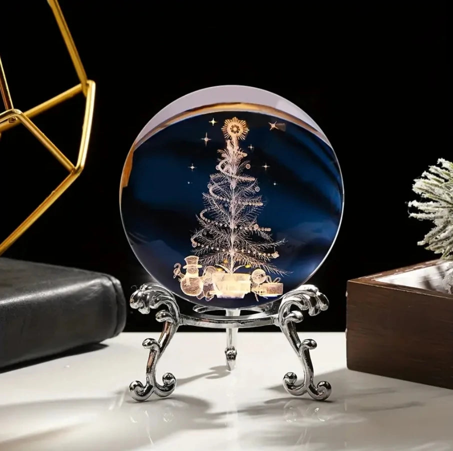 3D Solar System Crystal Ball with Stand