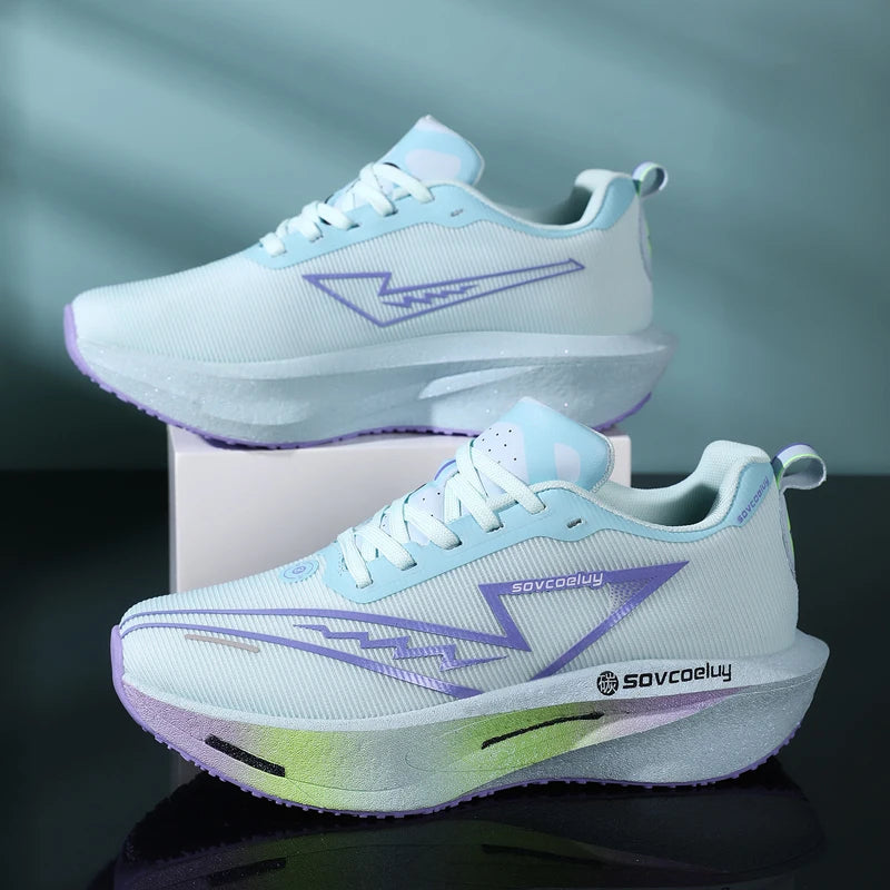 Men’s Lightweight Running Shoes | Breathable Nylon Sneakers with Carbon Plate | Non-Slip Casual Sports Shoes