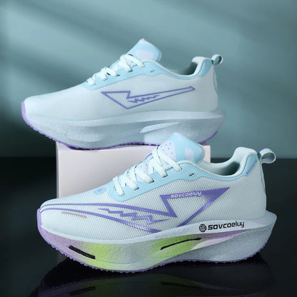 Men’s Lightweight Running Shoes | Breathable Nylon Sneakers with Carbon Plate | Non-Slip Casual Sports Shoes