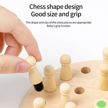 Wooden Color Memory Chess Board Game for Kids